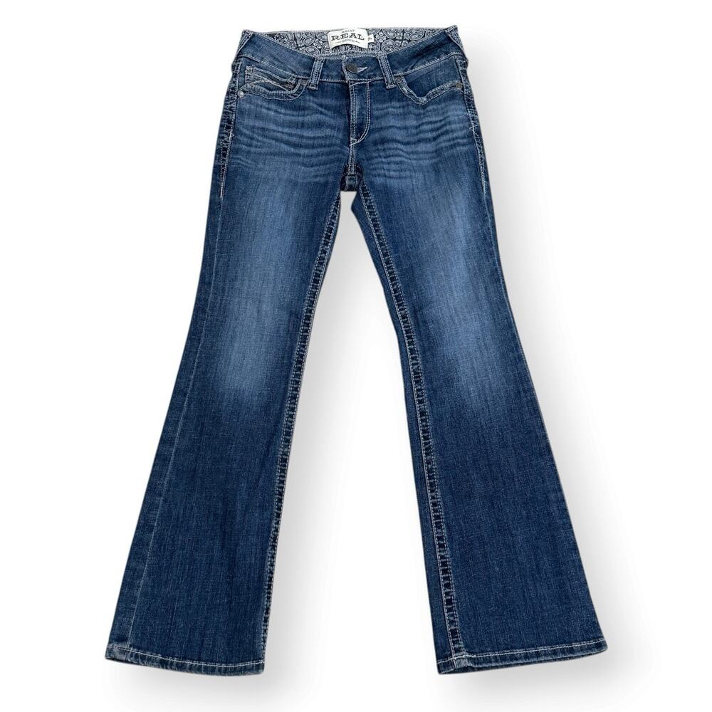 Ariat Real Denim Mid Rise Boot Jeans Womens 29s Short Stretch Western Cowgirl